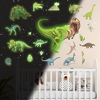 pegatinas de pared fluorescentes de dinosaurios