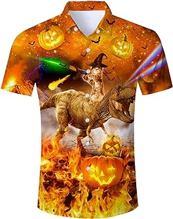 camisa de accion de halloween con t-rex