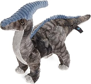 Juguete de peluche de dinosaurio, 16 pulgadas, parasaurolophus, almohada de peluche de peluche de color gris, suave y esponjoso cojín de abrazo, regalo para todas las edades y ocasiones