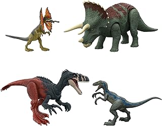 Pack dinosaurios articulados iniciación 4 figuras de acción articuladas
