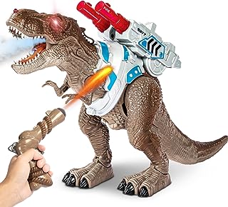 Smalody Juguete de Dinosaurio con Control Remoto - Juguetes Animales T-Rex Dragón Gadget con función de Aerosol y Sonidos para niños Educativos Cumpleaños Niños Niñas