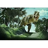Telon de fondo selva tropical con tiranosaurio rex