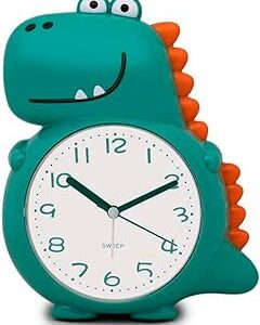 reloj de mesa de noche analogico con forma de dinosaurio gracioso