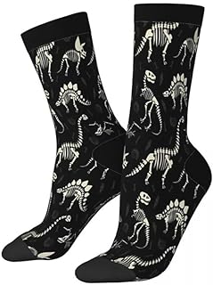 TRgqify-KM Calcetines negros con fósiles de dinosaurios for hombre y mujer, medias Harajuku (Color : 3 Black, Size : One Size)