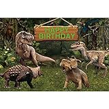 Fondo selva tropical con dinosaurios para fiesta de cumpleaños