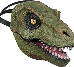 Mascara hiperrealista de dinosaurio mandibula articulada para fiesta de halloween