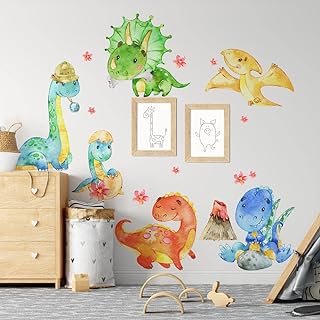 Pegatinas vinilos de pared con dinosaurios de dibujos