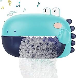 Cabeza de dinosaurio para baño con musica y burbujas de jabon