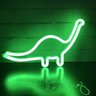 Decoracion luminosa de neon en verde de dinosaurio