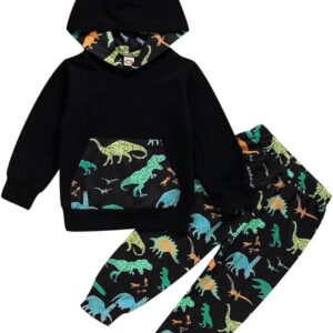 Conjunto de sudadera y pantalones con dinosaurios de colores