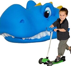 Accesorio cabeza de dinosaurio para volante de scooters patinetes de niños