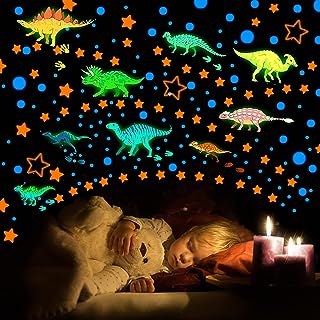 Decoración luminiscente de techo con estrellas y dinosaurios fosforescentes