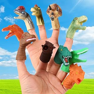 Cabezas de goma para dedos de varias especies de dinosaurios