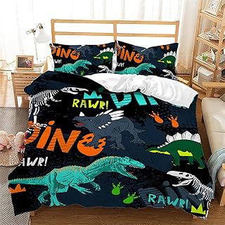 juego de cama con dinosaurios multicolores