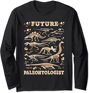 Futuro Paleontólogo Camisa Niños fosiles de Dinosaurios Manga Larga