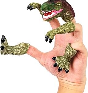 Accesorios marioneta de dedo con forma de garras y cabeza de dinosaurio