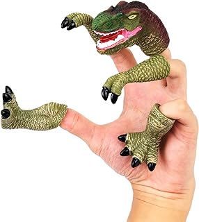 Accesorios marioneta de dedo con forma de garras y cabeza de dinosaurio