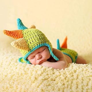 Accesorio de punto para fotos, disfraz de dinosaurio para recién nacido