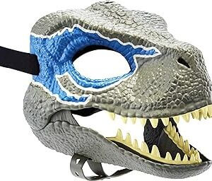 Careta cosplay con mandíbula móvil de dinosaurio