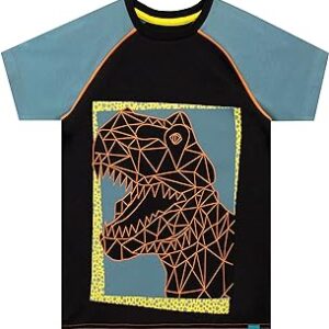 Camiseta de Manga Corta para niños con Dinosaurio poligonal