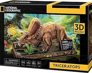Maqueta puzle 3d realista para montar de triceratops