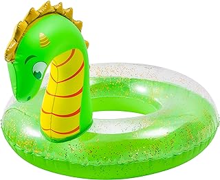Flotador gigante verde de dinosaurio para playa y piscina