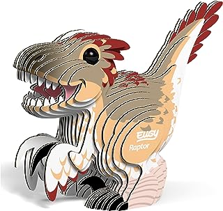 Maqueta a color de Velociraptor. Eco-Friendly 3D Paper Puzzle Dinosaurio