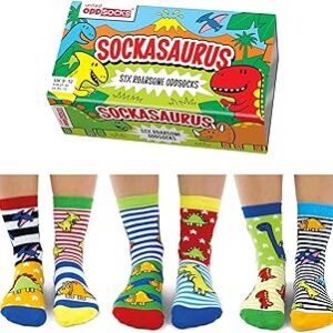 Juego de calcetines infantiles de colores con patrones de dinosaurios