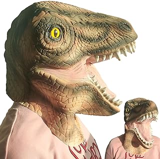 Cabeza mascara dinosaurio de látex party halloween boca abierta