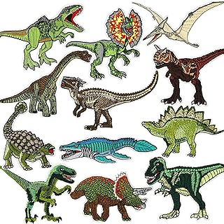 Conjunto de parches termoadhesivos de dinosaurios para coser y planchar Diferentes especies