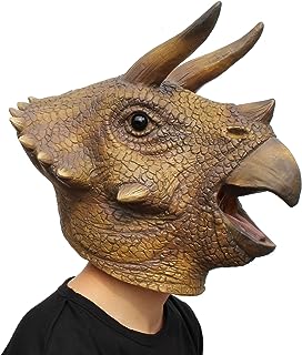 Mascara completa de triceratops para fiesta de disfraces