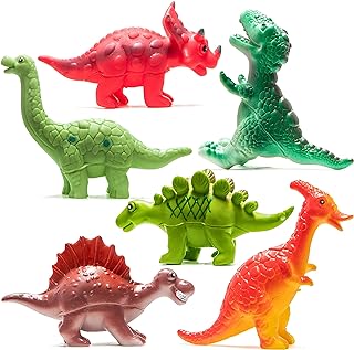 Conjunto de dinosaurios de colores para el baño
