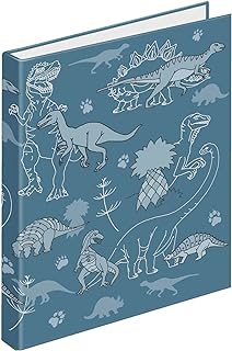 carpeta azul con silueta de dinosaurios