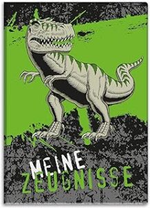 carpeta verde dinosaurio dibujado