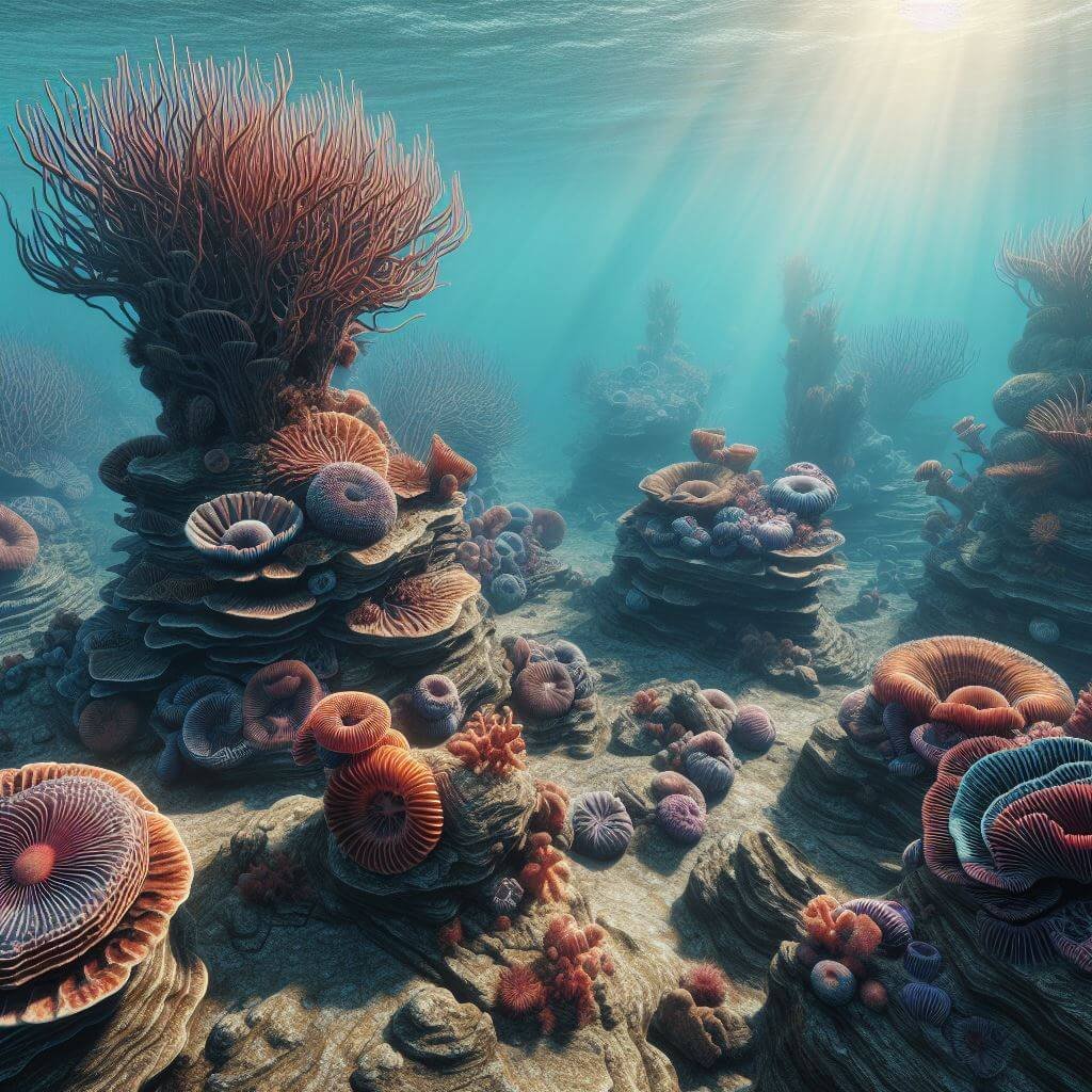 primeros corales blandos prehistóricos bajo aguas pretéritas a los dinosaurios