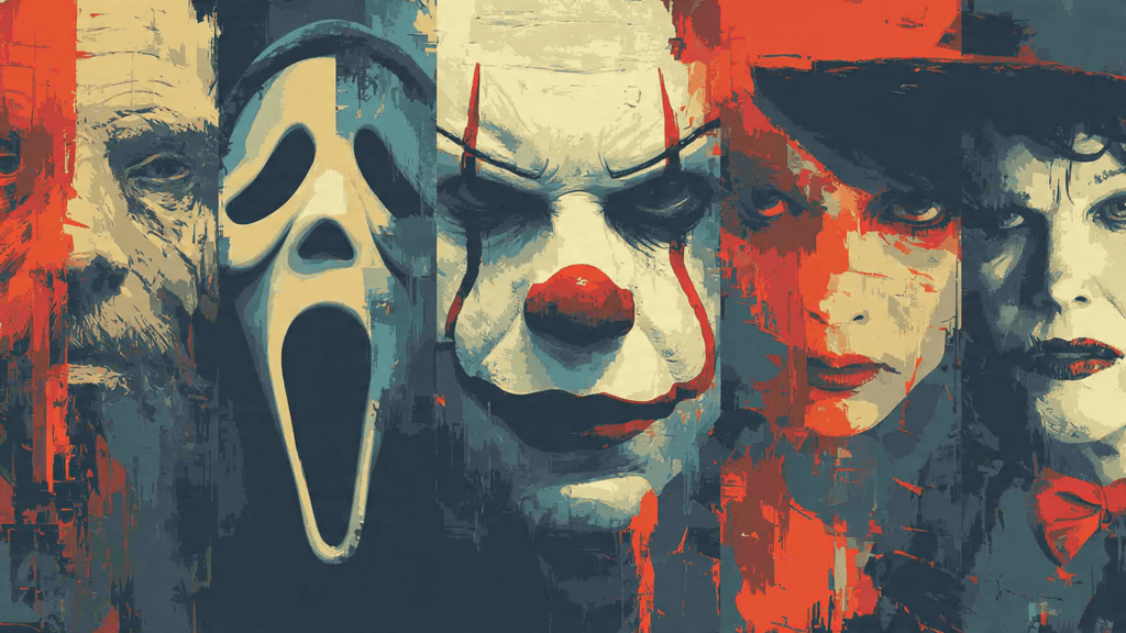 villanos de películas de terror para ver en Halloween Goshtface Pennywise la niña del exorcista